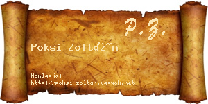 Poksi Zoltán névjegykártya